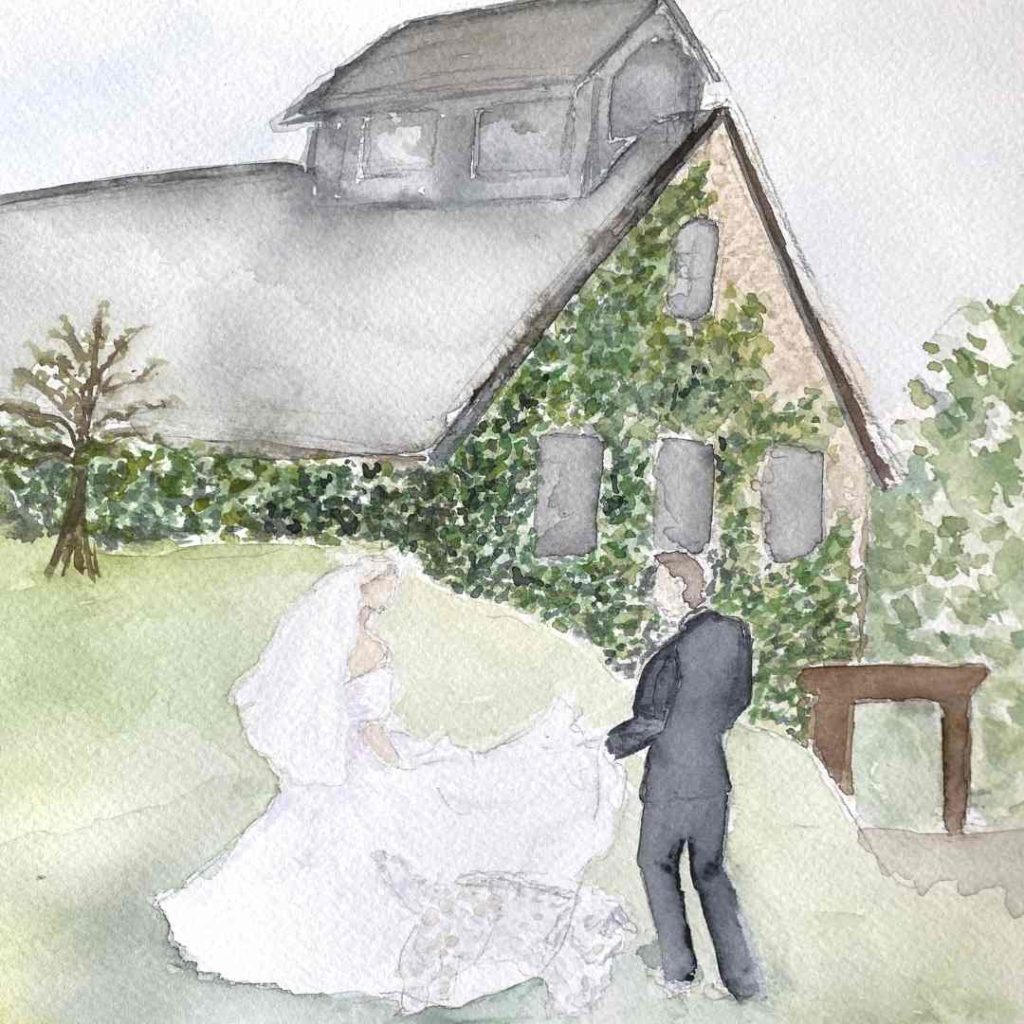 Live Wedding Painting of the Baumberhof in Oklahoma